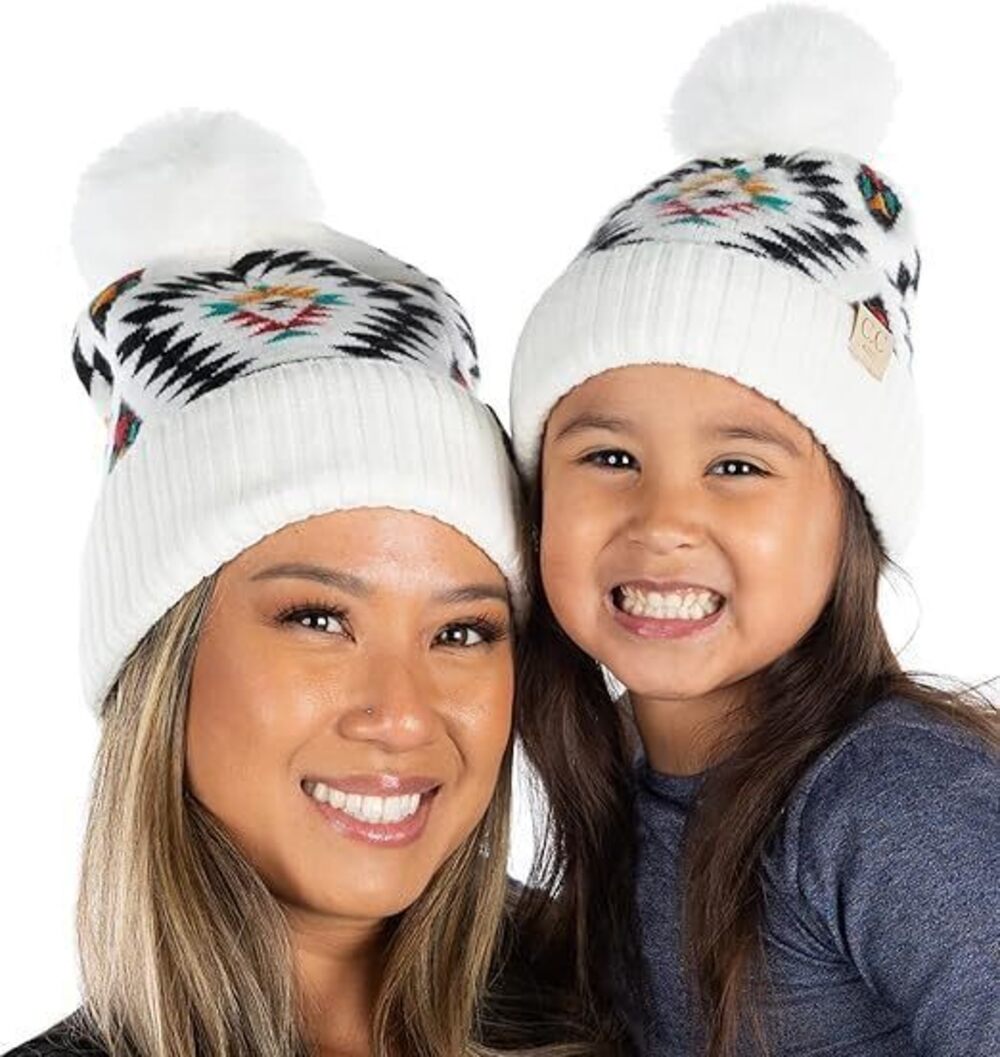 8298 Matching 2 Pack: Adult/Toddler - Aztec White